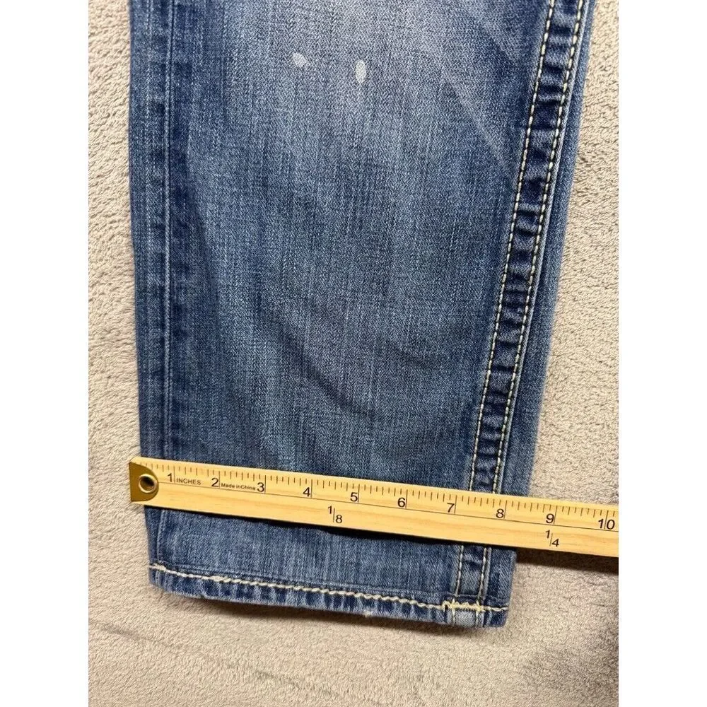 True Religion Rainbow Bobby Jeans Mens Blue Distressed Measured 33x28 Streetwear